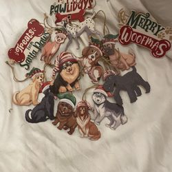 Wood Dog Ornaments