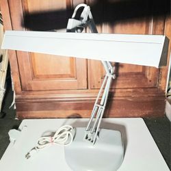 Vintage LUXO Drafting Lamp Articulating Swing Arm Engineering With Base 2 Bulb