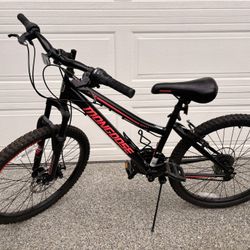 Mongoose Excursion Mountain Bike, 24" Wheels, Black, 21 Speeds