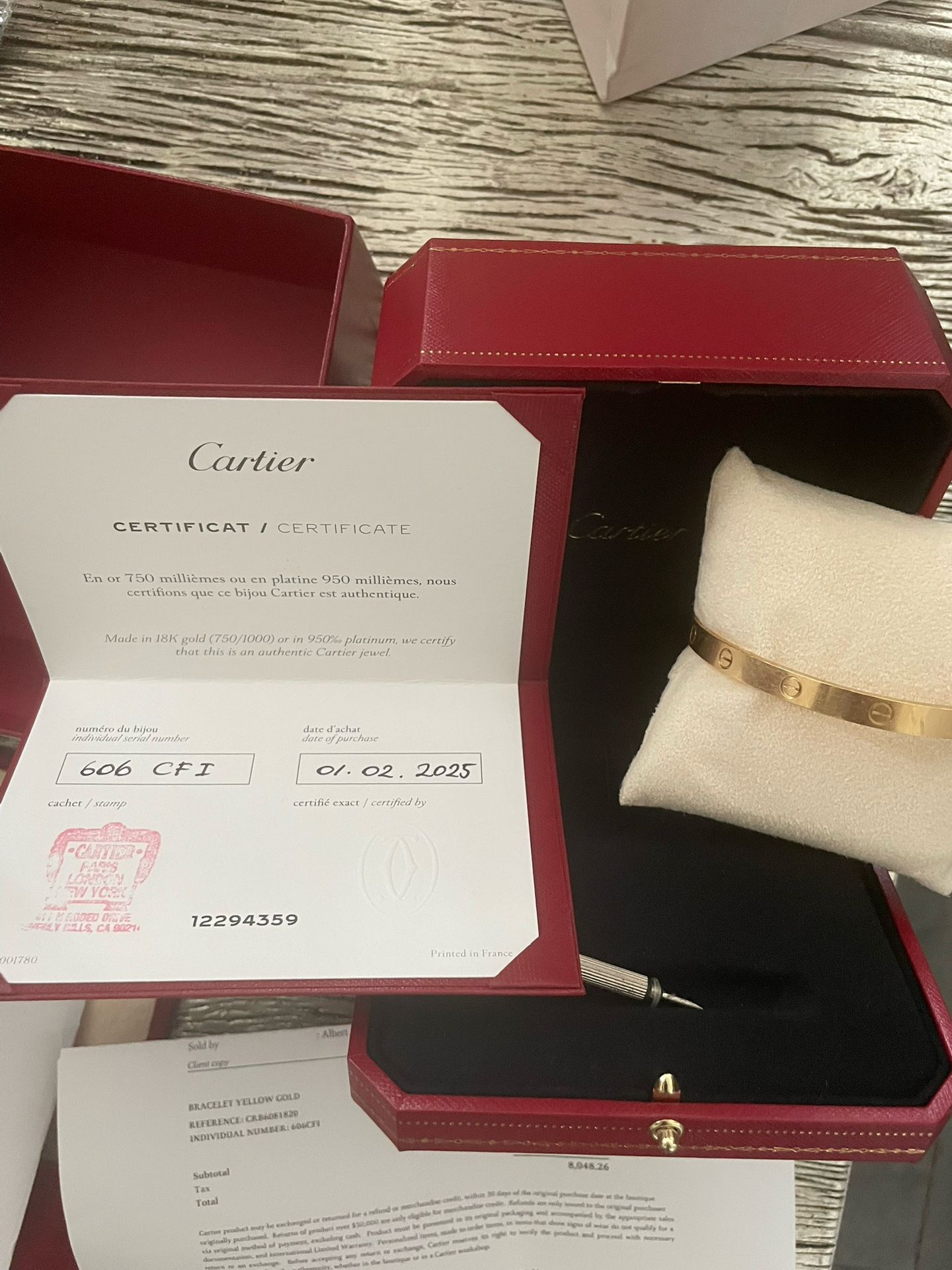 cartier love bracelet yellow gold