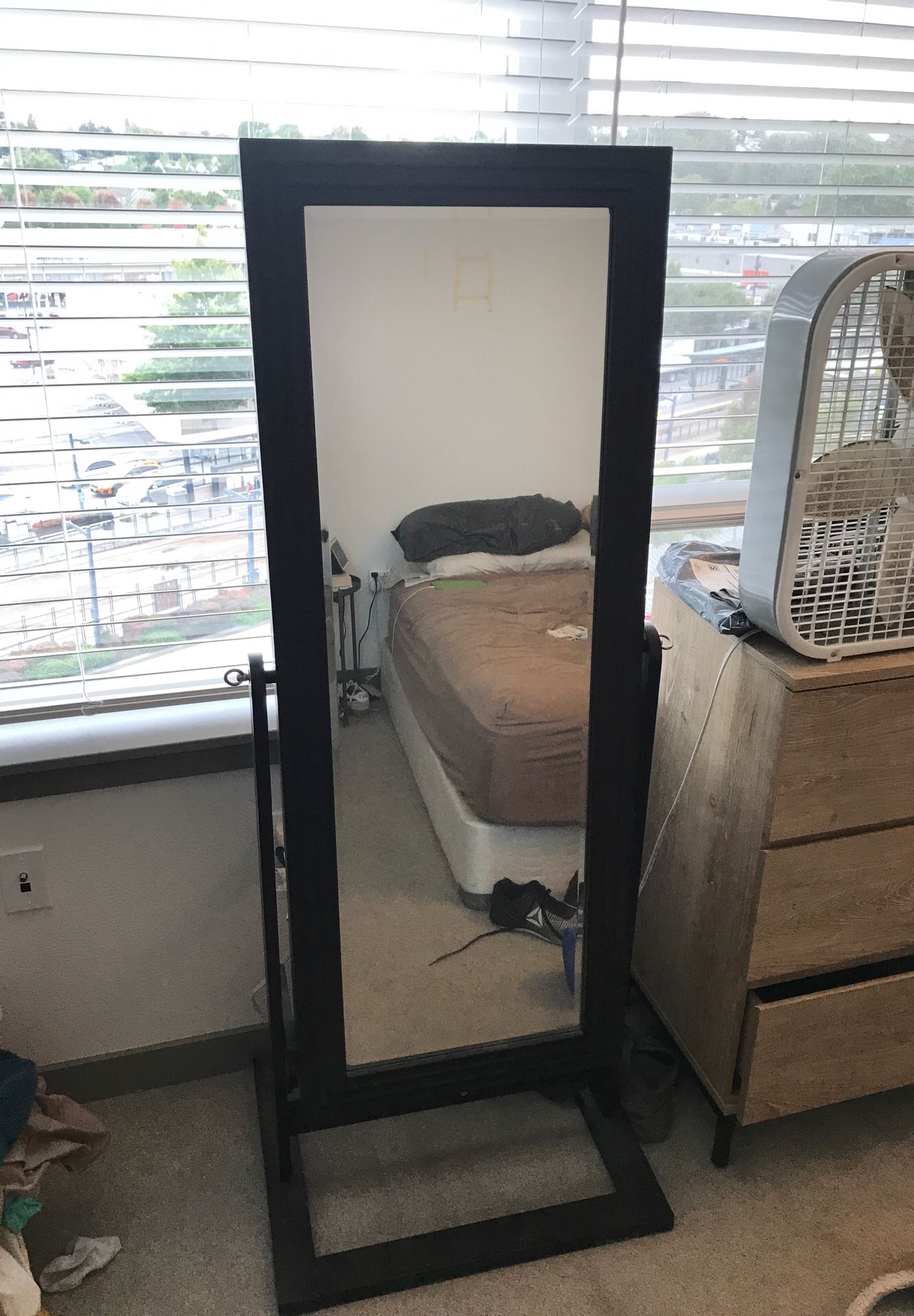 Full length mirror with jewelry storage (jewelry not included)
