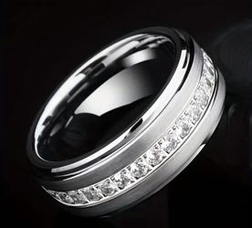 New Luxurious Stainless Steel Bands N synthetic  CZ stones 