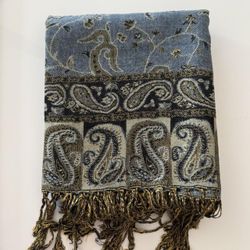 New | Denim Blue Pashmina Shawl