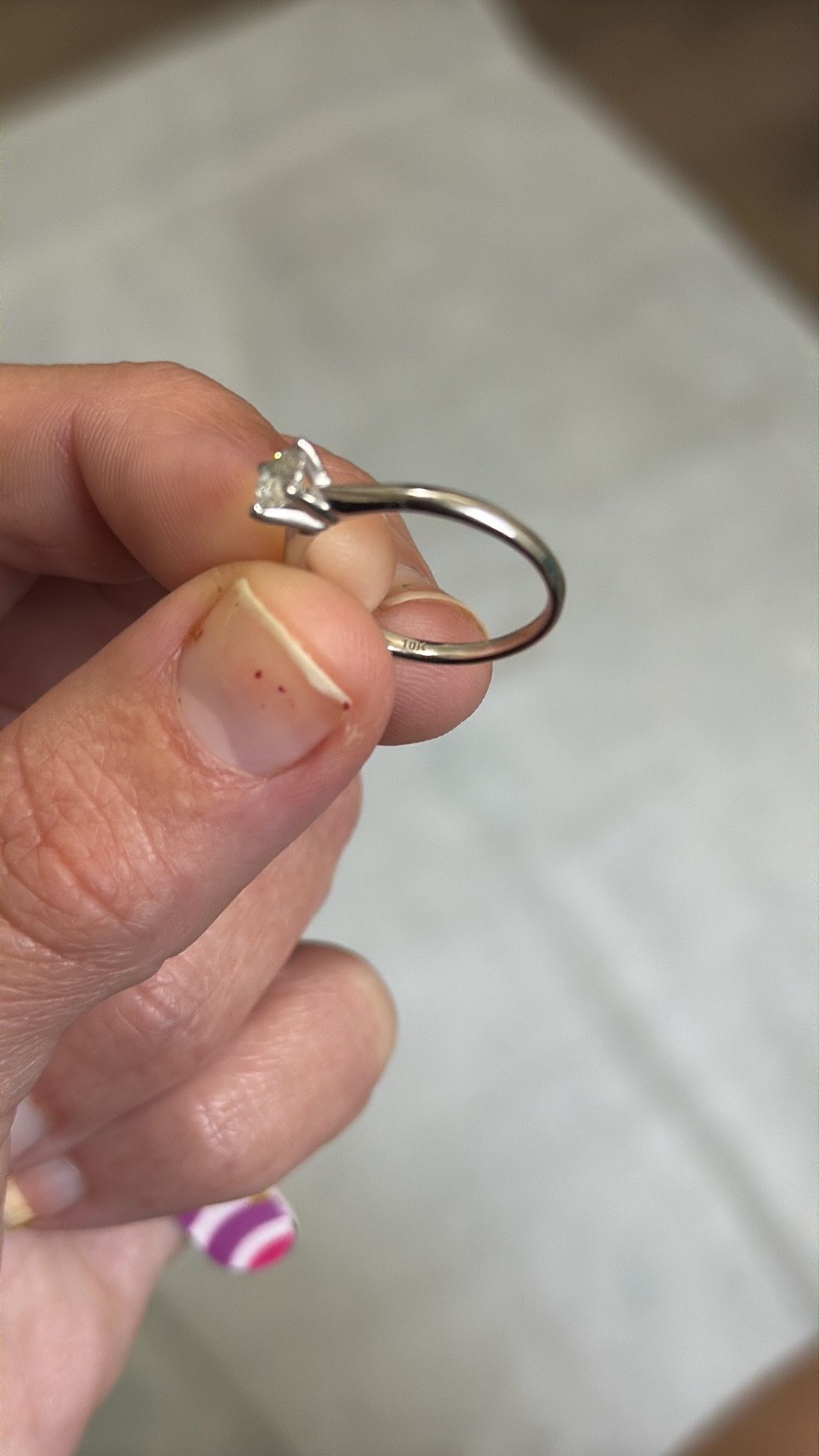 .75 ct round Natural diamond 10k white gold