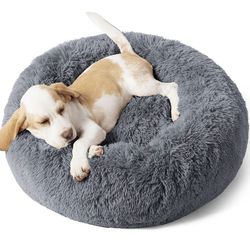 NEW/ Bedsure Calming Dog Bed for Small / Medium Dogs - Donut Washable Small Pet Bed