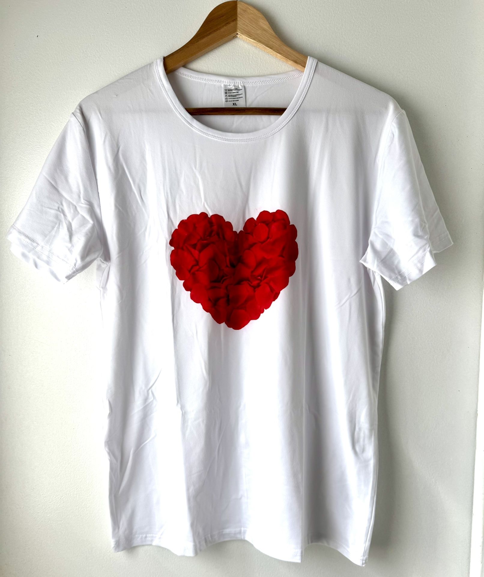 Rose Petal Heart Shirt, XL