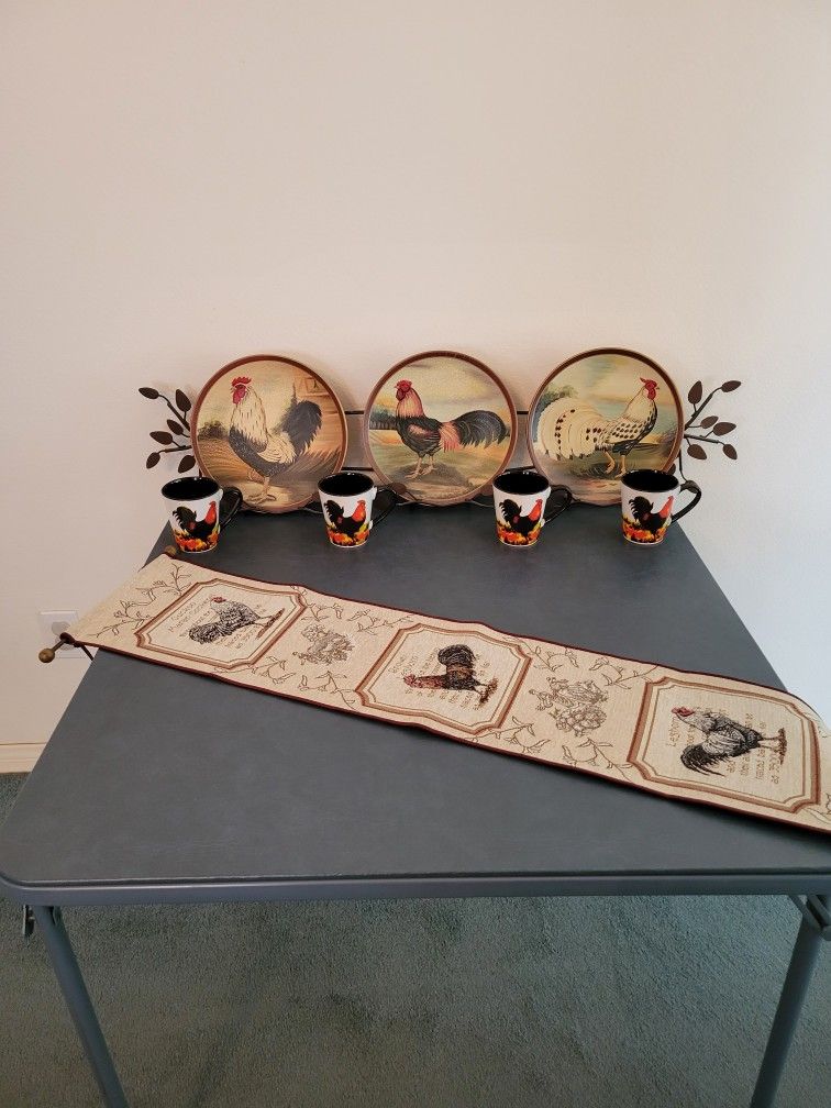Rooster Decorative Items - Set