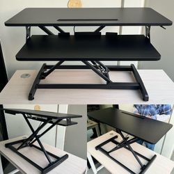 New In Box 35 Inch Desk Top Riser Standing Desk Top With Keyboard Shelf Adjustable Height 