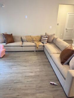 Beige L Shaped Sectional Sofa