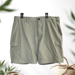 World Wide Sportsman Khaki Cargo Shorts Nylon & Spandex Men Size 42 (Actual 41)