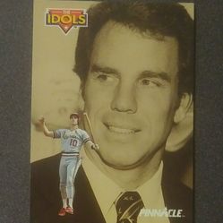 1992 Pinnacle The Idols Roger Staubach Rex Hudler Saint Louis Cardinals St. #589 Baseball Card Vintage Collectible MLB