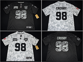 Raiders Salute to Service Maxx Crosby Jerseys – Sizes S-3X
