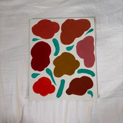 Handmade Abstract Floral Canvas Painting Modern Colorful Wall Art