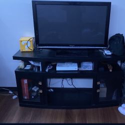 Black Wood TV Stand 