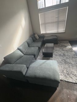 Gray Fabric Sectional Sofa with Chaise