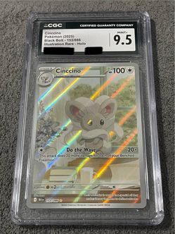 Cinccino CGC 9.5 Pokémon Black Bolt Illustration Rare Holo