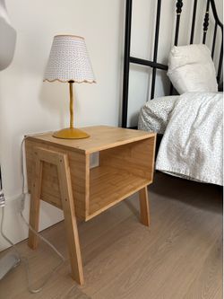 Set of two bedside tables plus lamp
