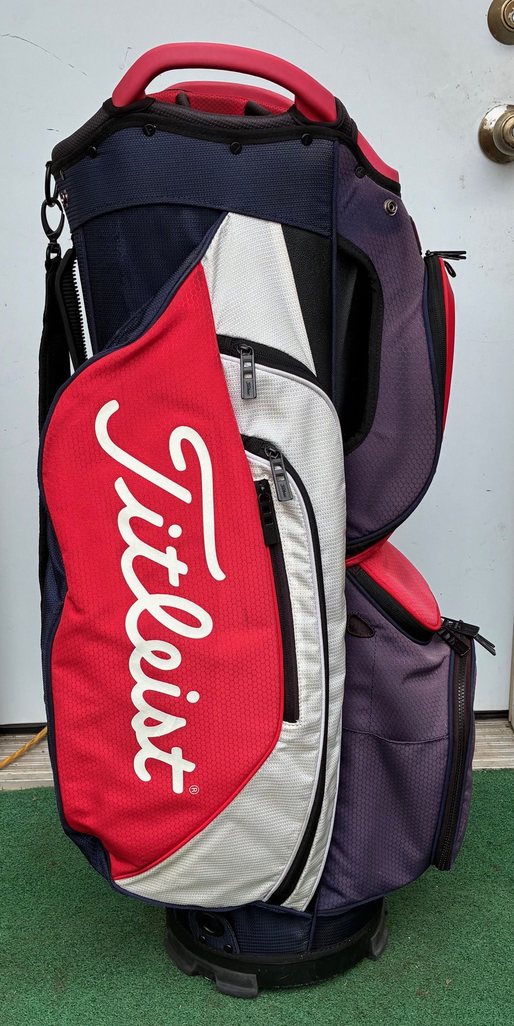 Titleist Cart 15 Golf 15 Way Cart Bag W/ Rain Cover 