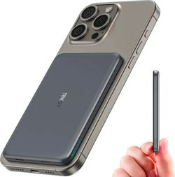 Magsafe Portable Charger,5000mAh Slim Wireless Magnetic Power Bank with USB C Charging,