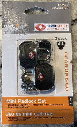 Padlocks (2)- Lewis N. Clark TSA16 Indicator Black Padlocks