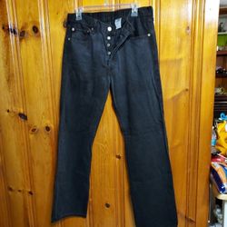 LEVI's 501 Black Jeans Buttonfly 33x32