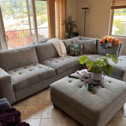 Thomasville Miles Fabric Sectional with Storage Ottoman ( sofa / couch )