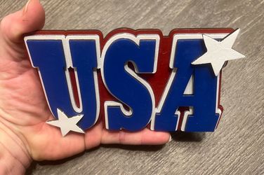 USA Decoration 3 Layered Wood Hand Painted 6x5 in