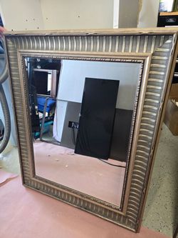 Champagne Gold/Bronze Beveled Wall Mirror – 30.5" x 36.5"