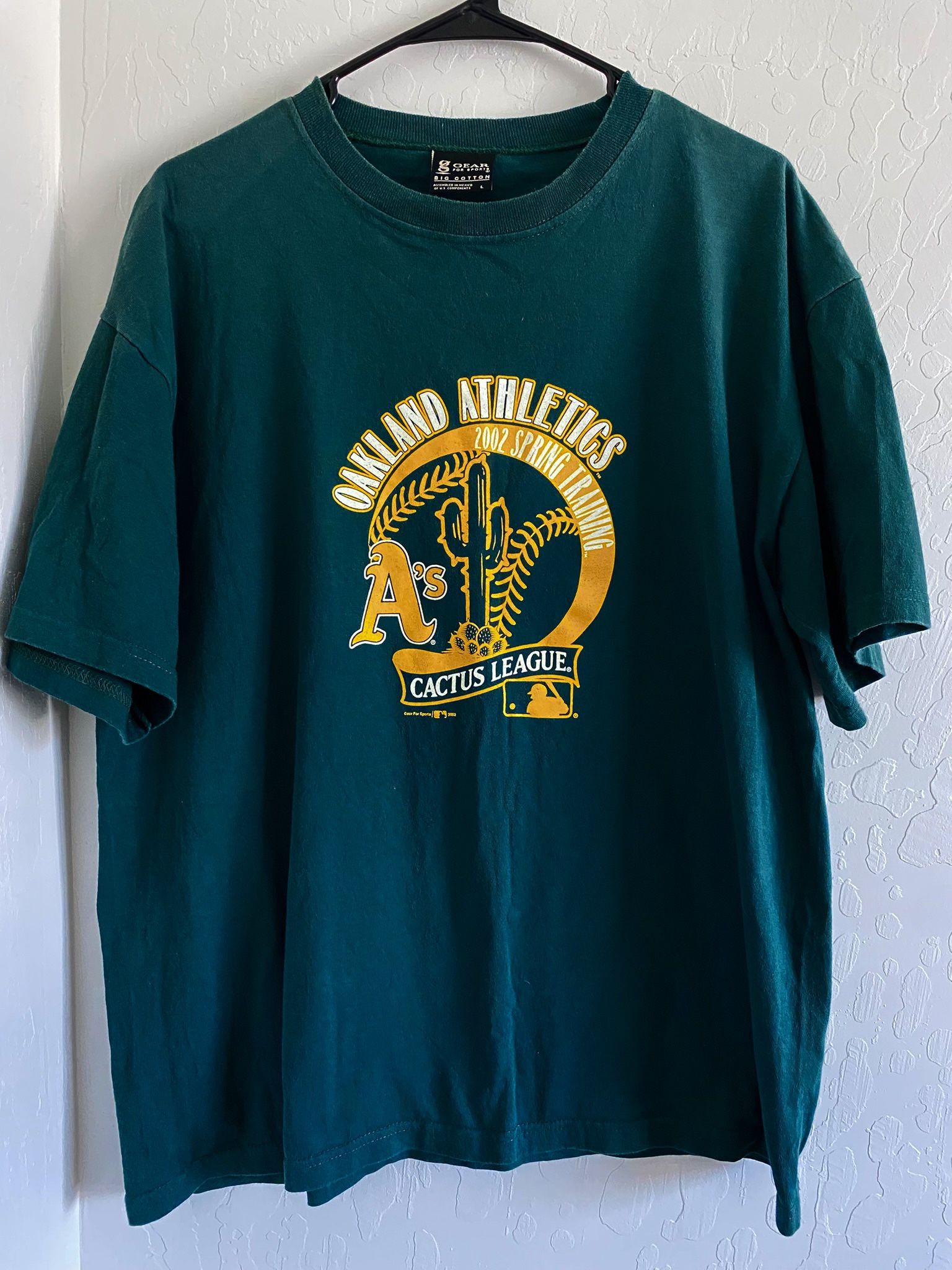 Oakland Athletics 2002 Spring Training Cactus League Tee Size Large Green
