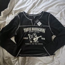 New True Religion Jersey Crop Top