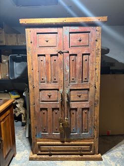 Rustic Reclaimed Wood Armoire Cabinet
