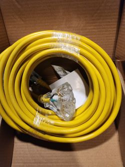 50 Feet Heavy Duty 3 Outlets 12/3 Gauge
