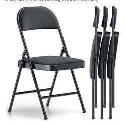 Upholstered Folding Chairs (set Of 4)