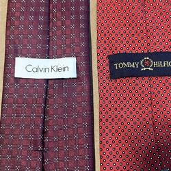 2 Designer Ties Tommy Hilfiger & Calvin Klein Excellent Condition
