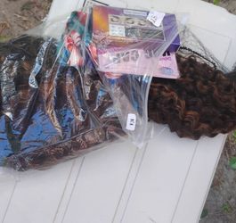 Wig human hair with wig cap and eyelashes