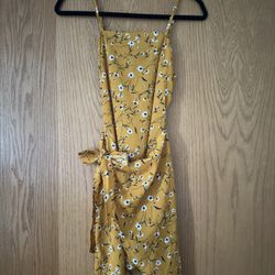 Yellow Mini Floral Dress 