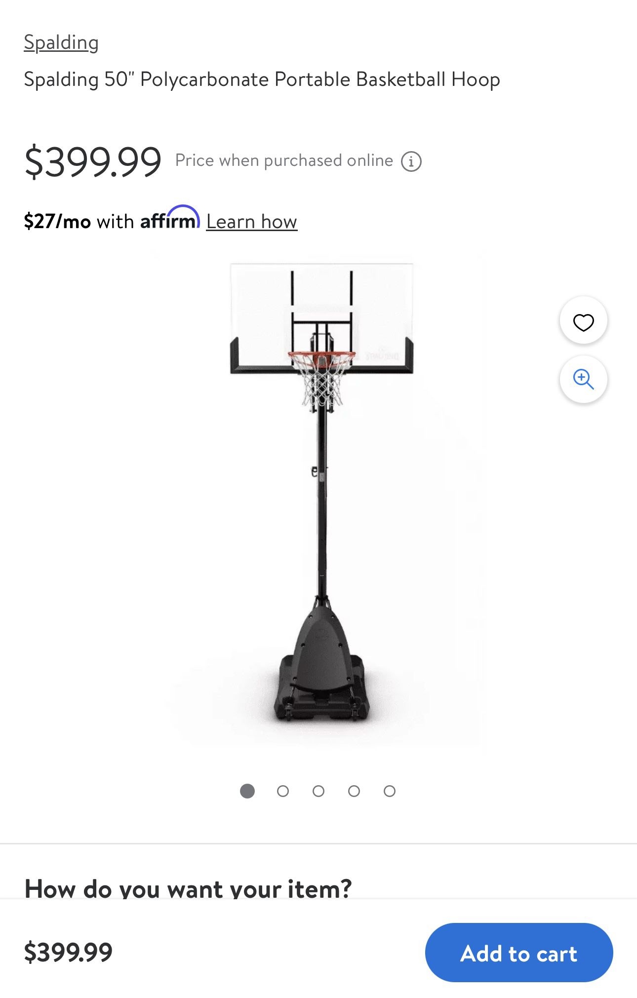 NBA 50” Basketball Hoop! New In Box $225 Unassembled $325 Assembled! BargainMart Mableton 