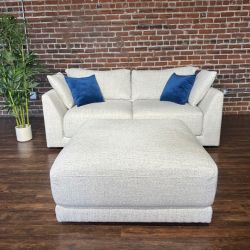 Delivery Available gray sofa couch w ottoman