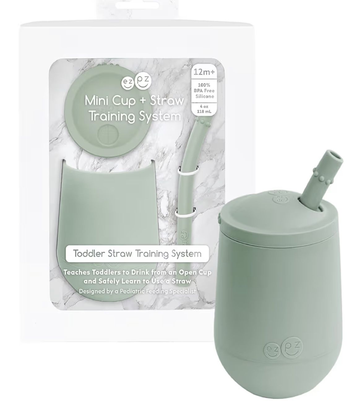 Ezpz Mini Cup + Straw Training Cup Sage Green