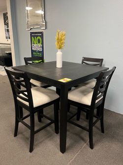 4PC Black Counter Height Dining Table Set