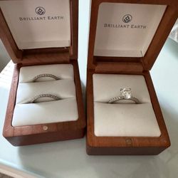 Engagement Wedding Ring Set, Size 7