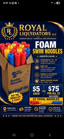 Foam Swim Noodles Assorted Colors – 23 Pack