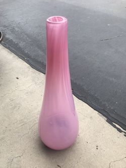 Pink glass vase/home decor