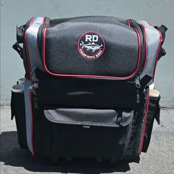 RD Rolling Fishing Tackle Backpack + 5 Large Adjustable Tackle Boxes