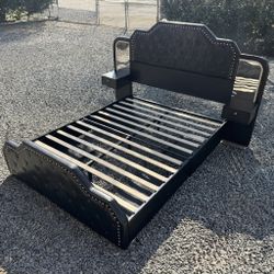 NEW Luxury PU Leather Queen Bed Frame w/ 53” Tall Headboard