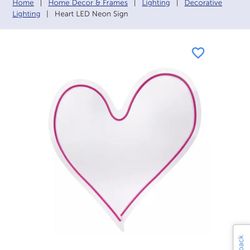 Pink Heart Neon Light 