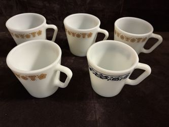 Vintage Pyrex coffee mugs set of 5