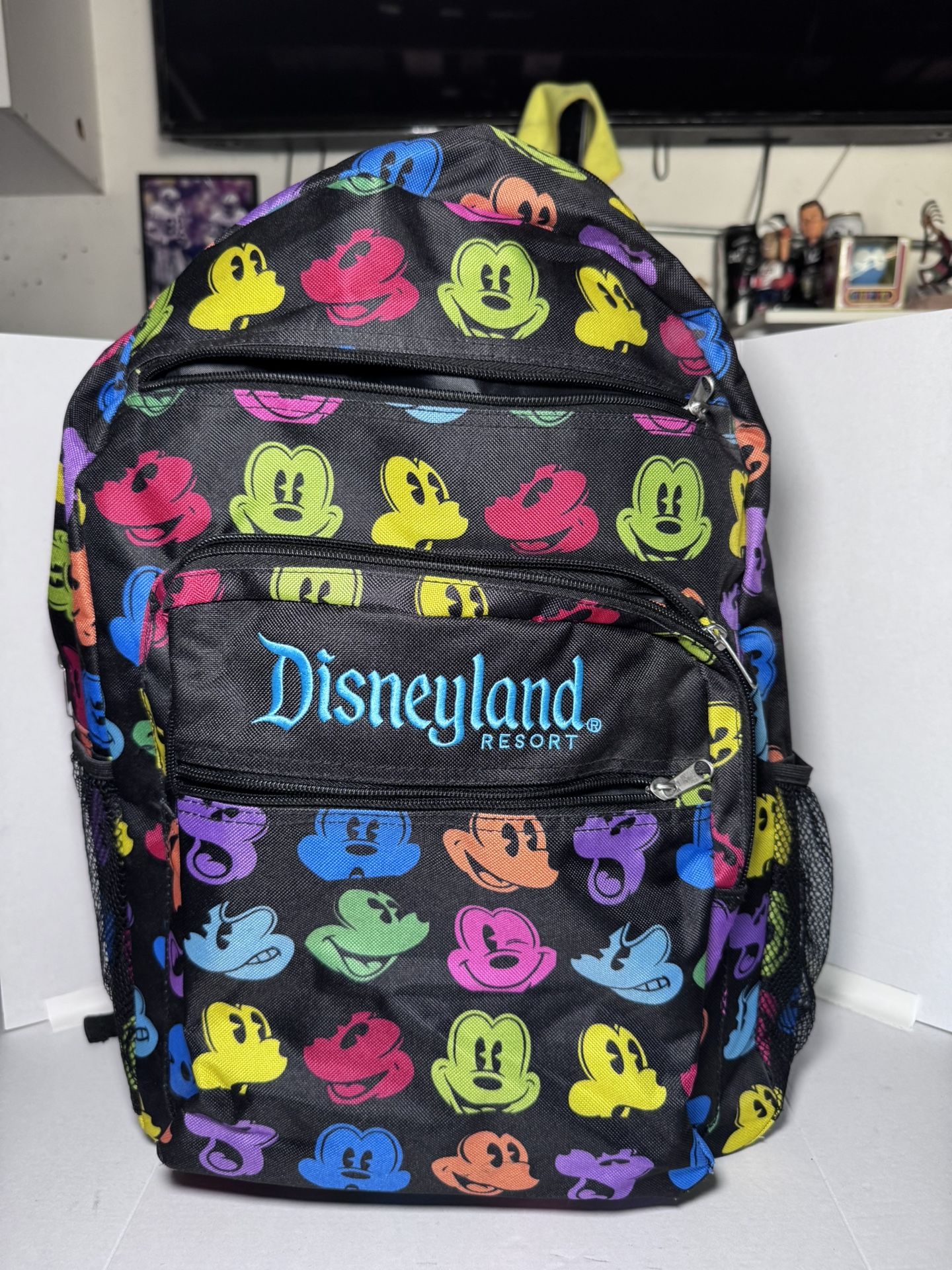 Authentic Disney Parks Mickey Mouse Black Multicolor Silhouette Large Backpack