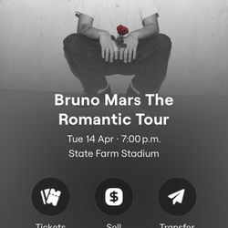 2 Bruno Mars Floor Tickets