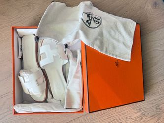 Brand New. Best Offer. White Hermes Oran Sandals
